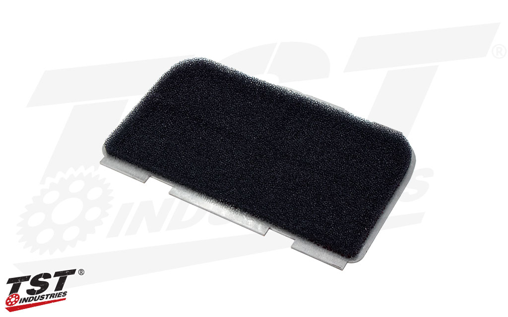 Features a reusable foam filter that comes pre-oiled and ready to use.