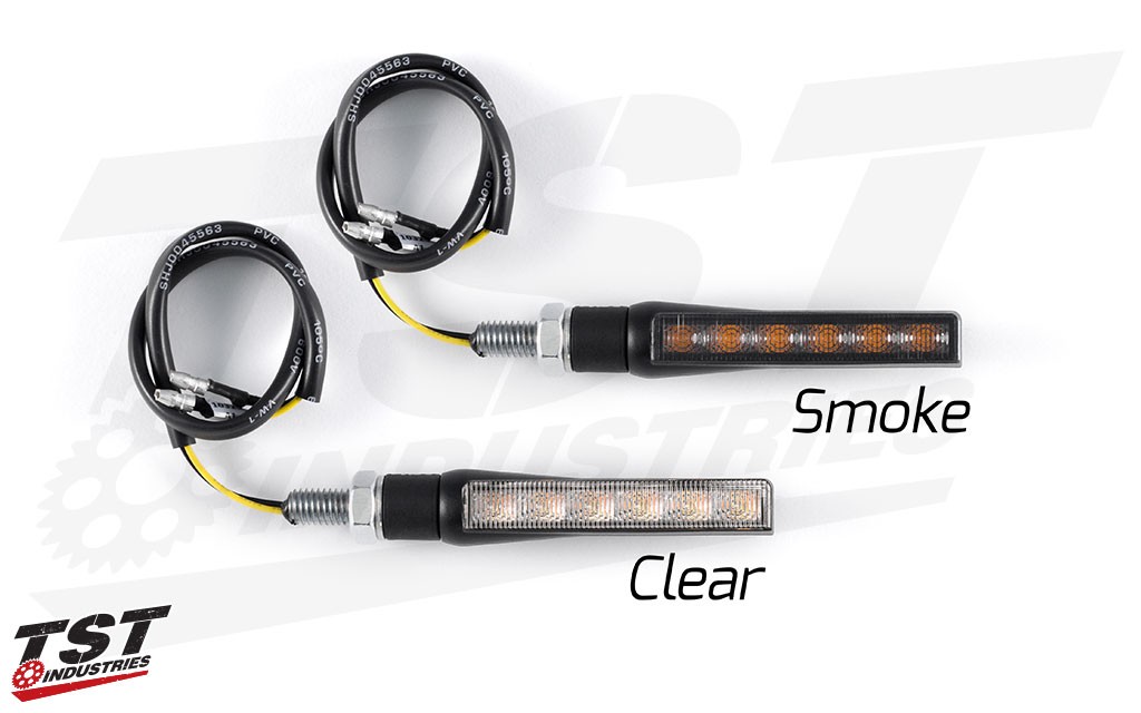 Compare the BL6 Pod Turn Signal Clear and Smoke options. 