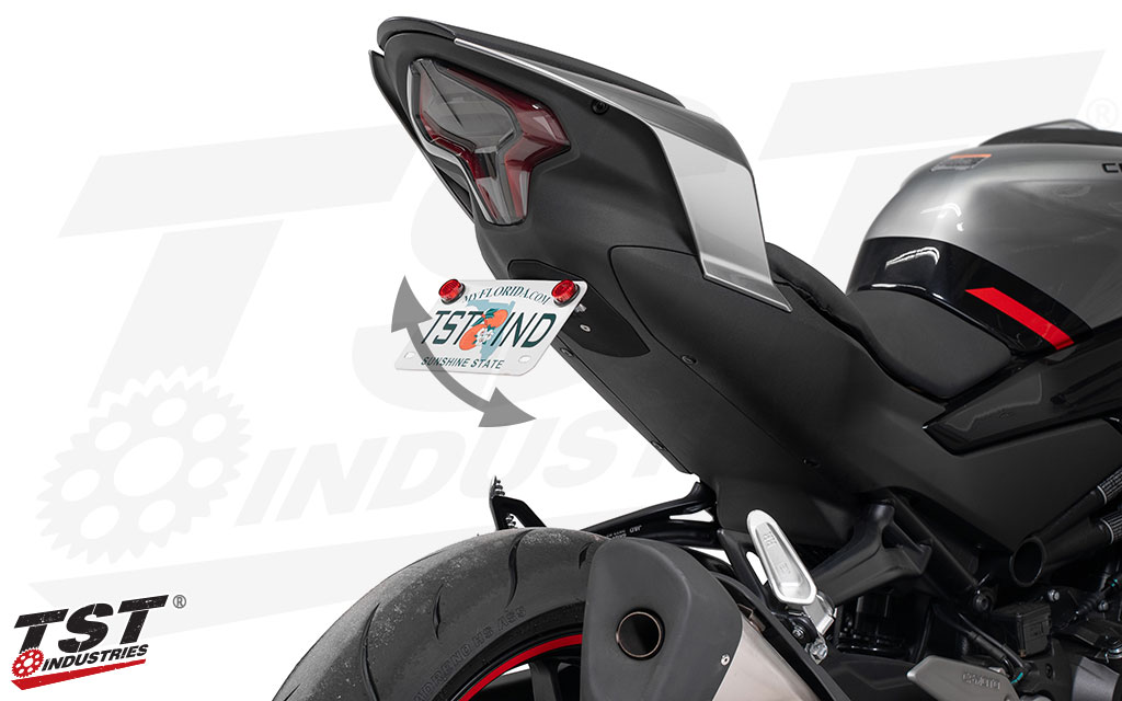 Adjust the license plate angle on your tail tidy kit to fit your style.