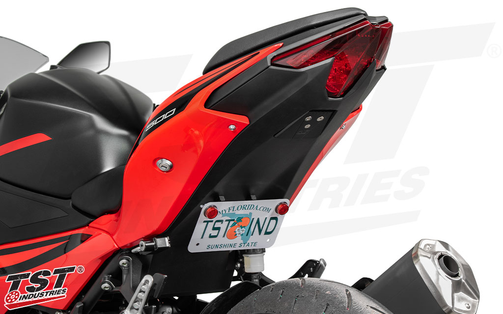 Ditch the factory fender and upgrade with a low mount tail tidy kit from TST Industries.