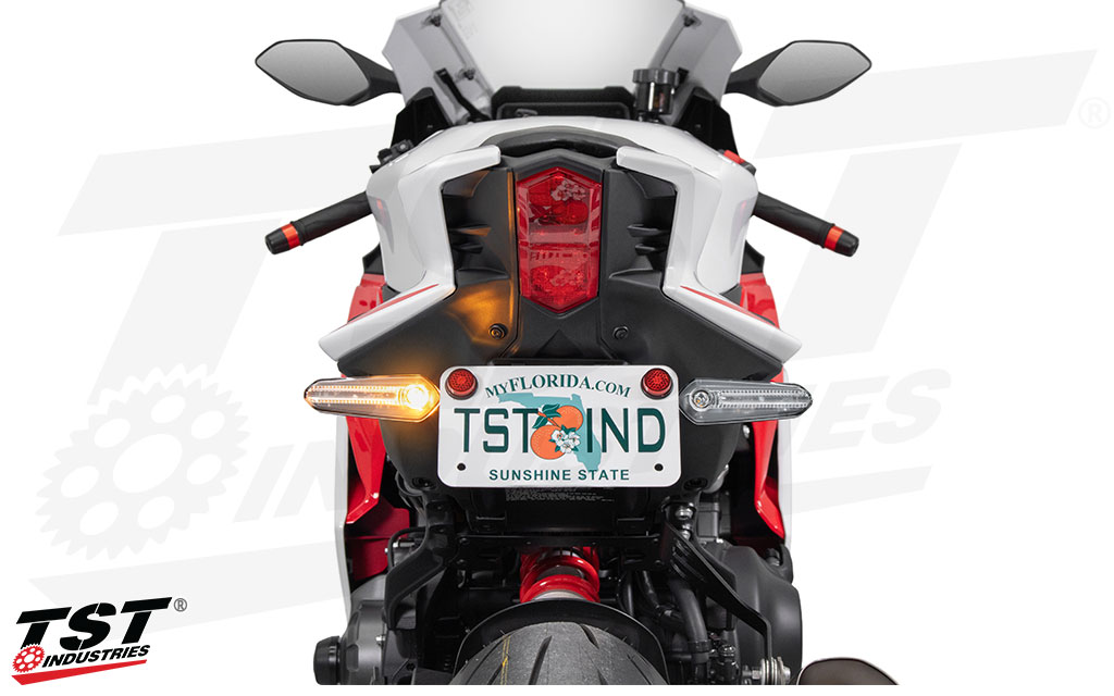 Works with the TST Industries Elite-1 High Mount Fender Eliminator.