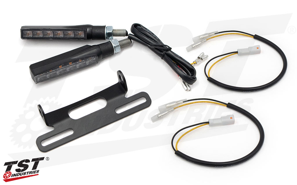 What's included in the TST Top Mount LED Turn Signal Kit for Select Ducati Motorcycles.