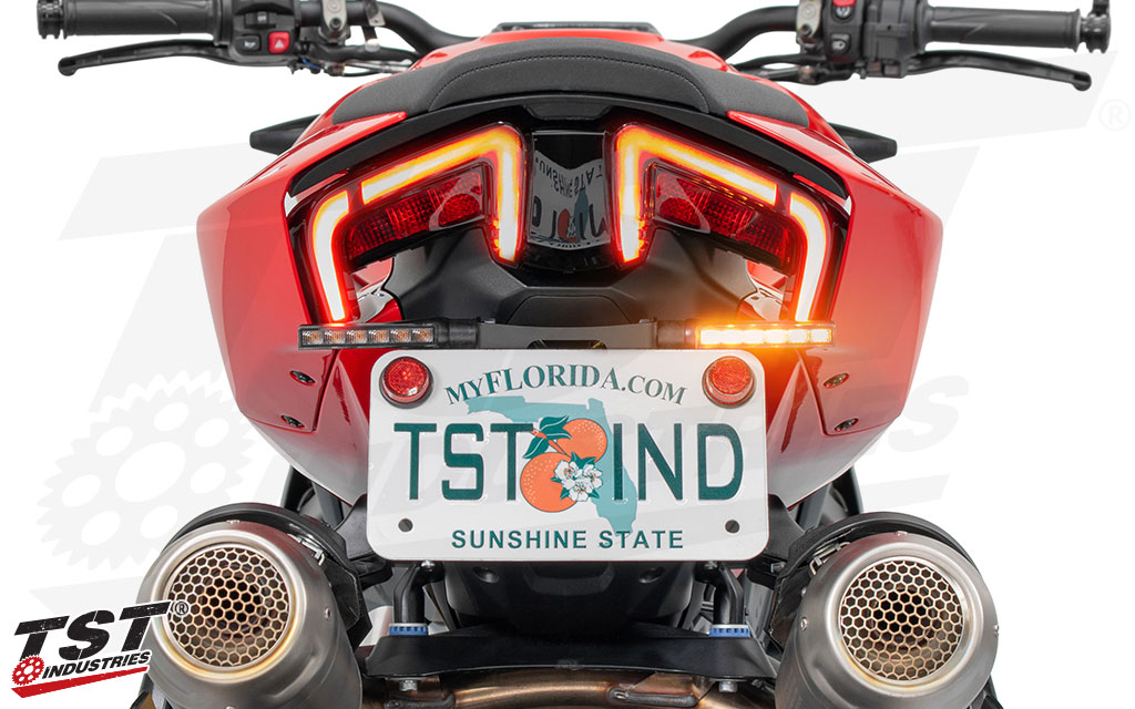 Bright sequential LEDs illuminate during turn signal activation. 