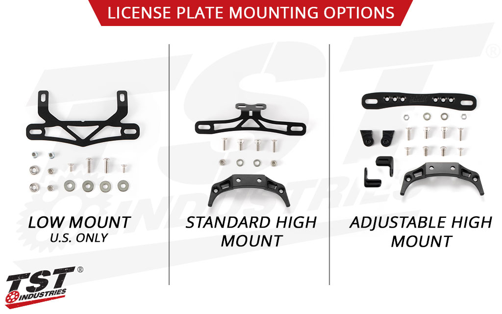 TST Elite-1 Fender Eliminator For Yamaha MT-09 2021-2023 License Plate Mounting Options.