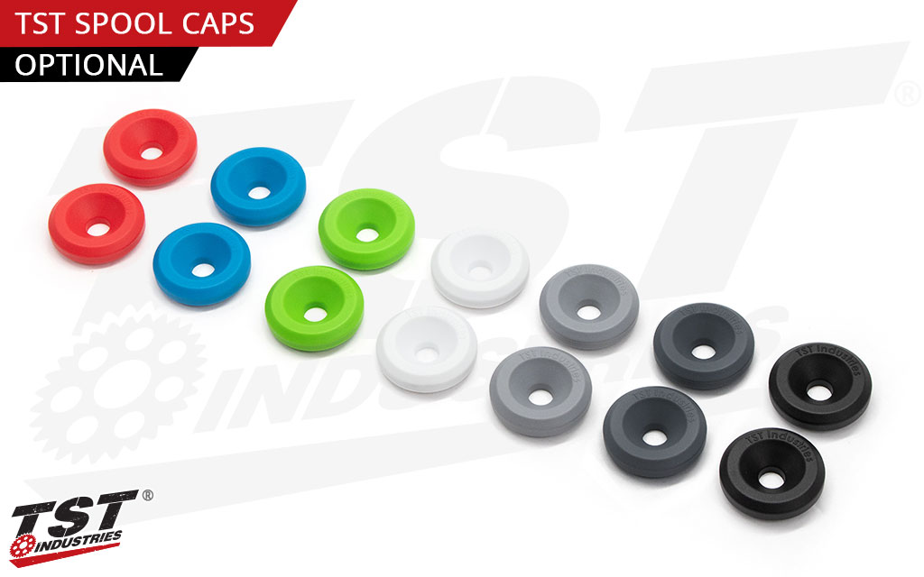 Optional spool caps available in a variety of colors.