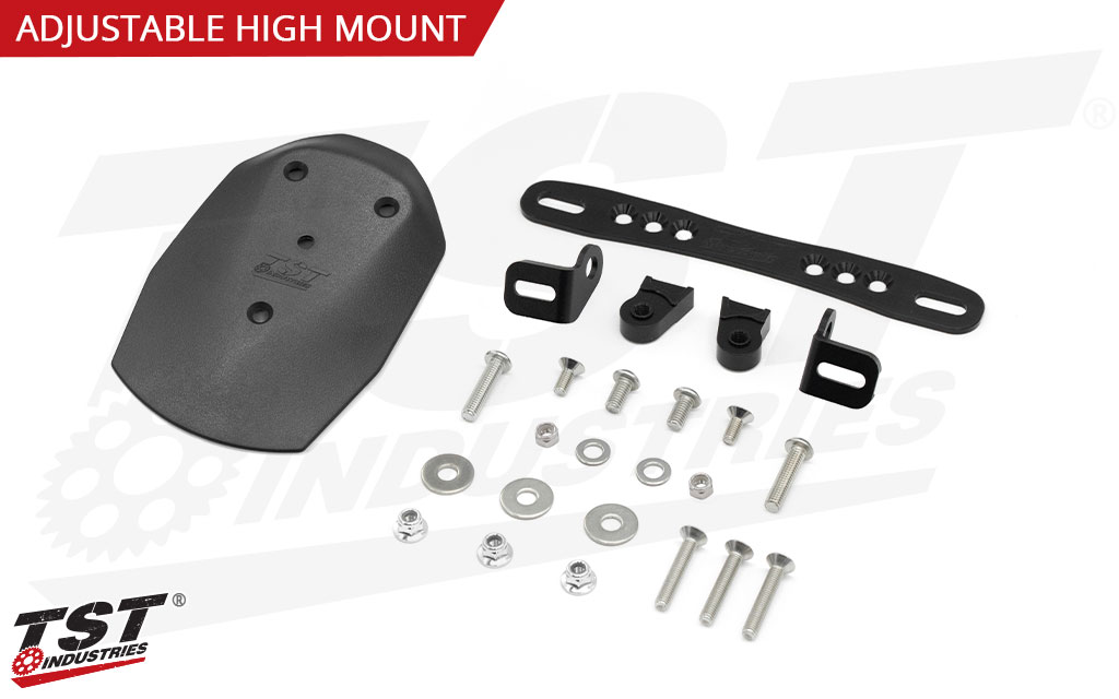 TST Elite-1 Fender Eliminator for CFMOTO 450SS 2022+ - Adjustable High Mount Kit Shown.