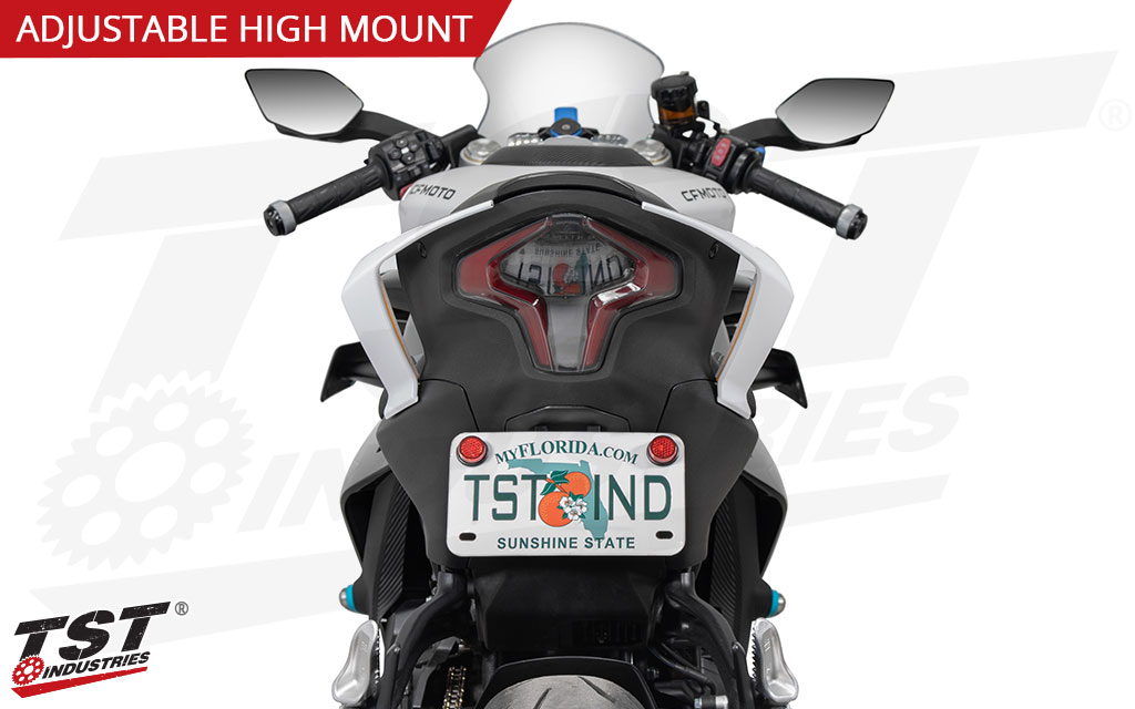 Mount your license plate without the extra bulk with the TST Industries Elite-1 Fender Eliminator.
