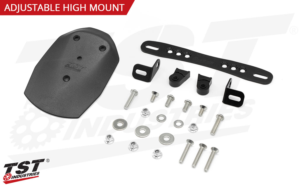 TST Elite-1 Fender Eliminator for CFMOTO 450SS 2022+ - Adjustable High Mount Kit Shown.