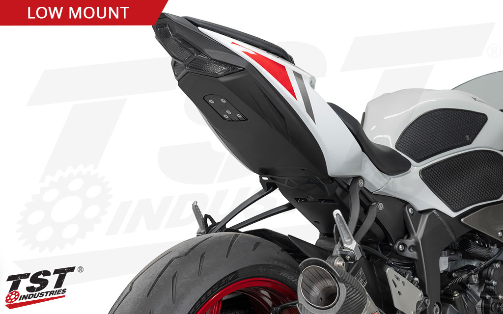 Mount your ZX-6R license plate in a tucked and low position.