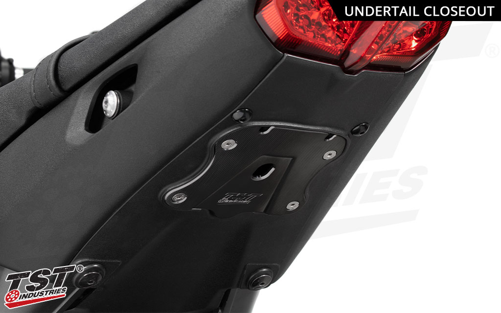 Undertail Closeout features a CNC machined aluminum closeout with a black anodized finish.