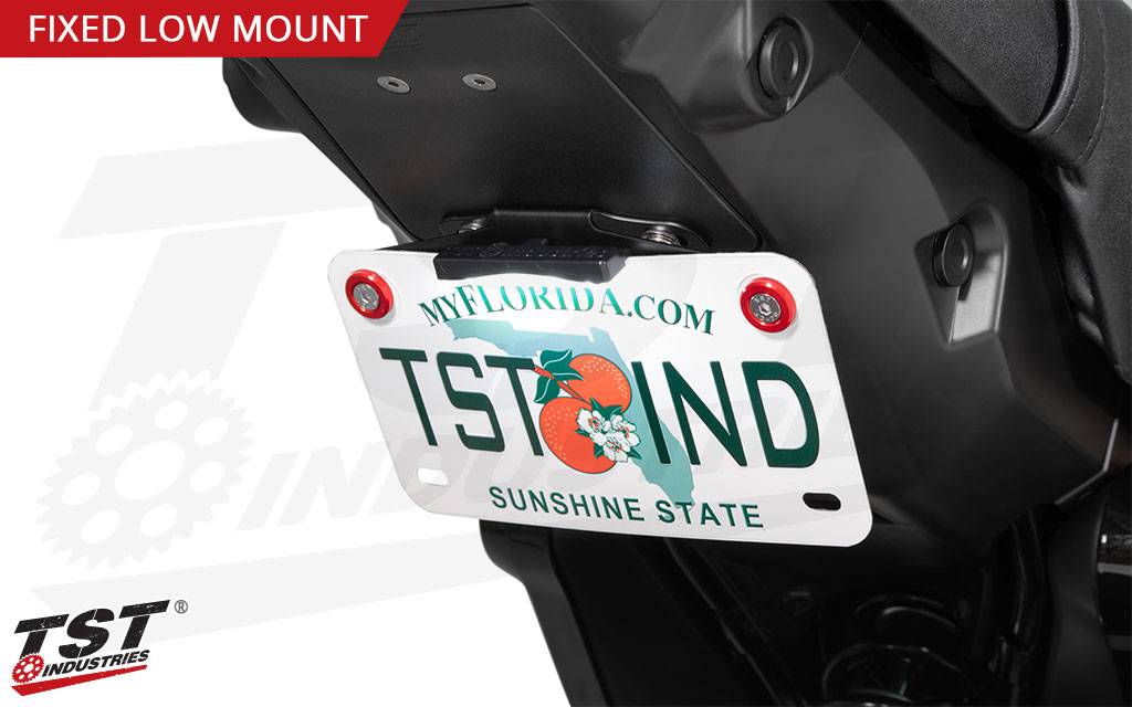 Pair our Elite-1 Fender Eliminator with our LED Low-Profile License Plate Light - sold separately. 