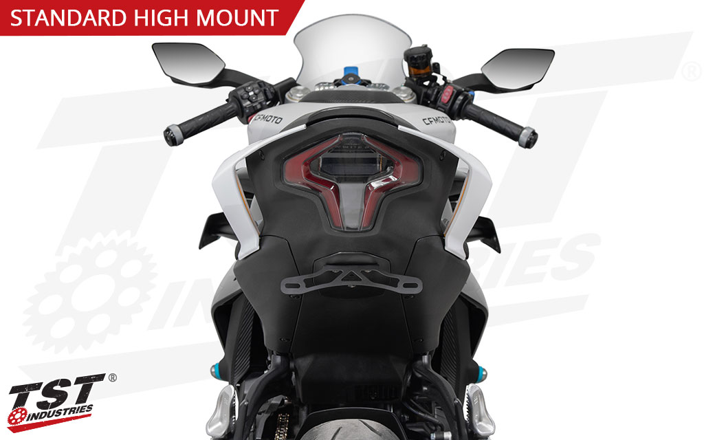 Our clean tail tidy keeps your plate in a position similar to stock while ditching the unnecessary bulk.