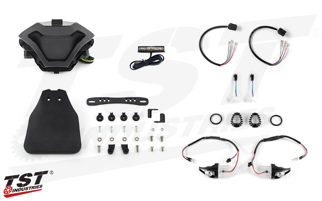 Hyperpack Bundle for Yamaha MT-03 2020+ (Smoked Tail Light + Adjustable Fender Eliminator options shown)
