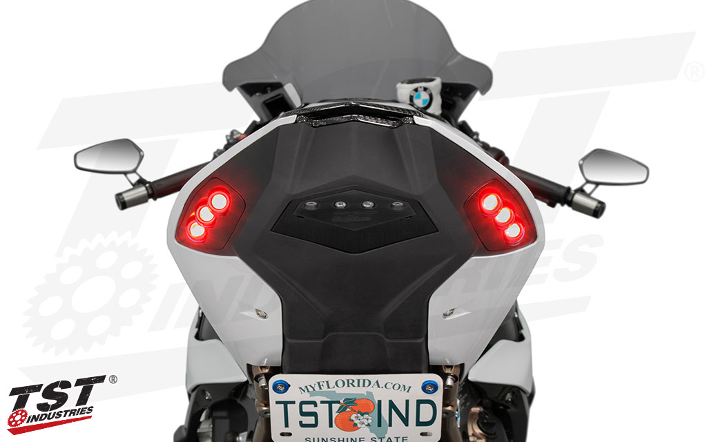 Illuminates with high-powered LEDs to draw attention to your BMW S1000RR.