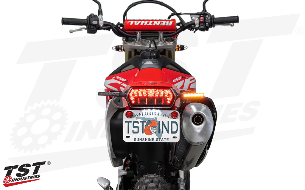 Upgrade your 2019+ Honda CRF450L with bright turn signals from TST Industries.