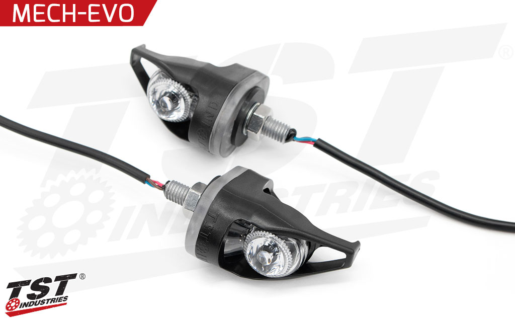 MECH-EVO LED Pod Turn Signals feature an aggressive style and bright SMD style LED indicator.