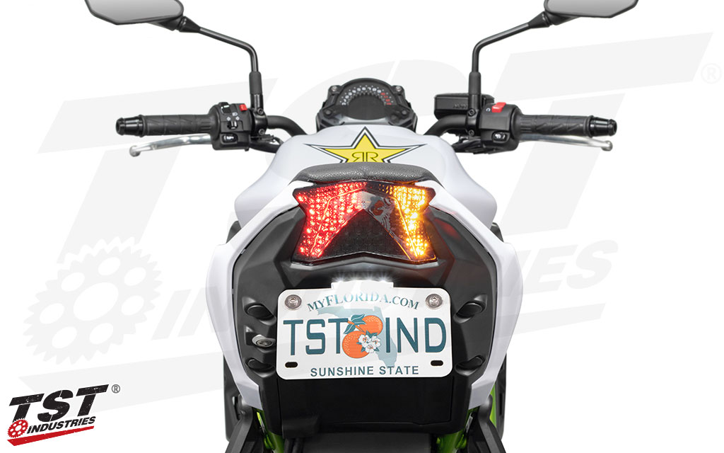 Built-in turn signals powered by super bright LEDs.