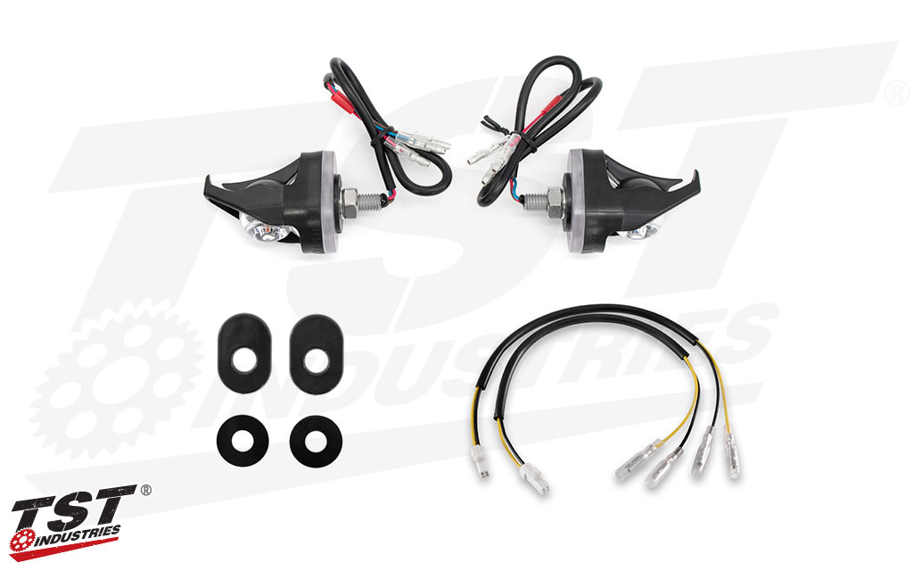 What's included in the TST MECH-EVO LED Front Signals for the Suzuki GSX-S1000.