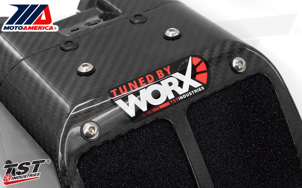 Carbon fiber construction features a gloss clear coat for UV protection and high-end style.