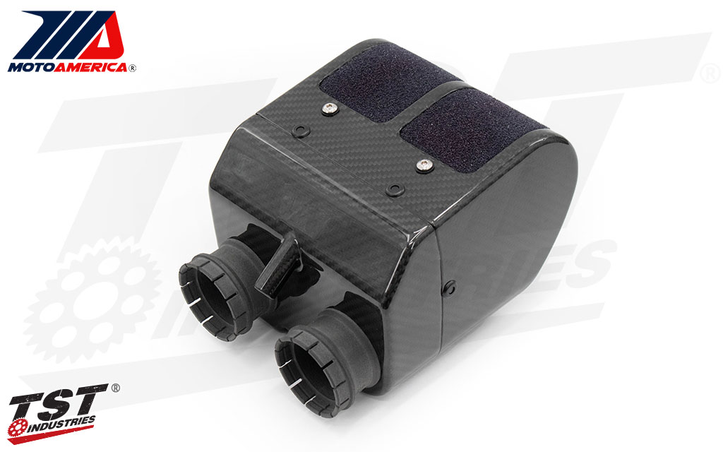 Feature MotoAmerica spec velocity stacks specifically designed for fully-built Twins Cup race bikes.
