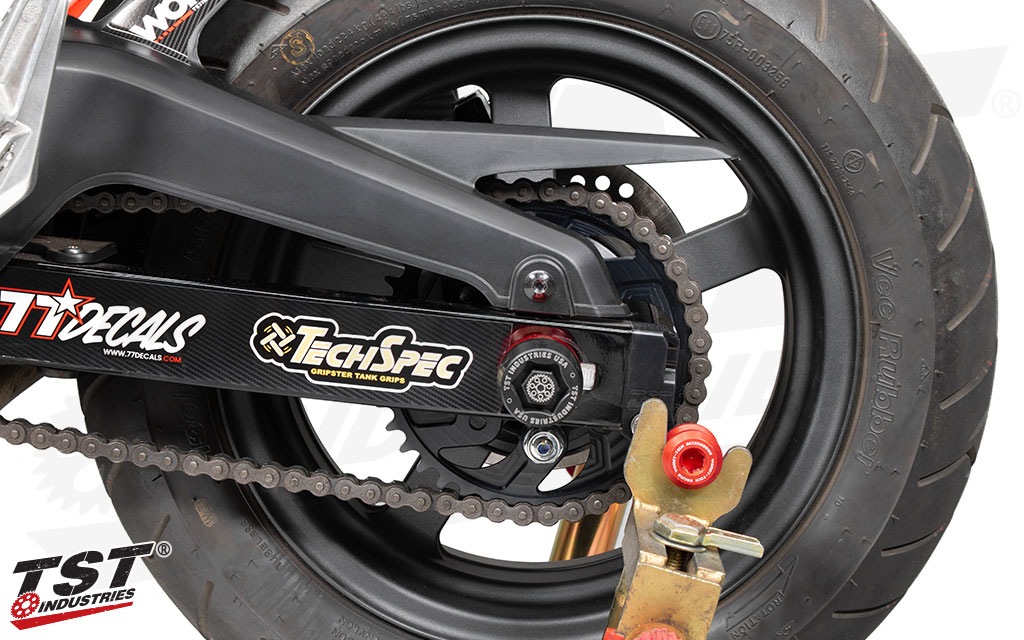 Upgrade your Honda Grom with an ultra lightweight sprocket from TST Industries.