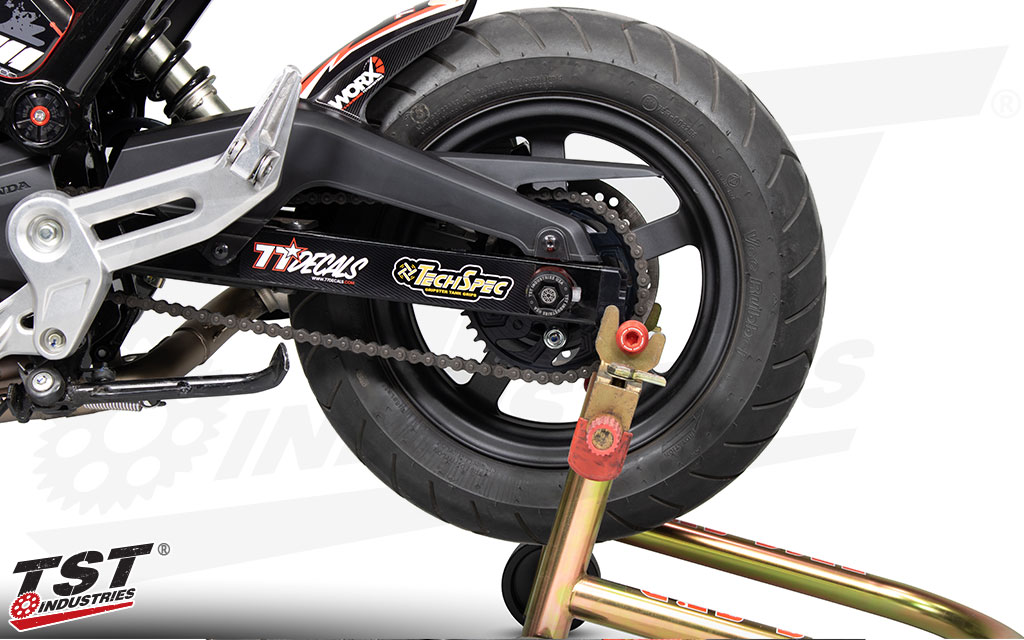2022 Honda Grom outfitted with the TST WORX 40 tooth rear sprocket. 