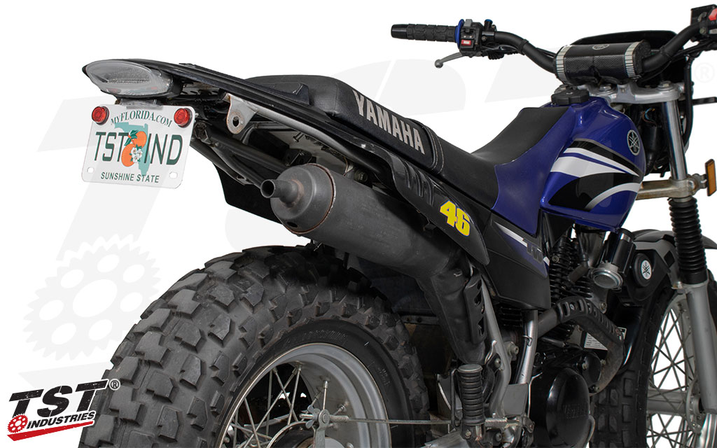 Transform the tail section of your TW200 with the TST LED Integrated Tail Light and Fender Eliminator kit.