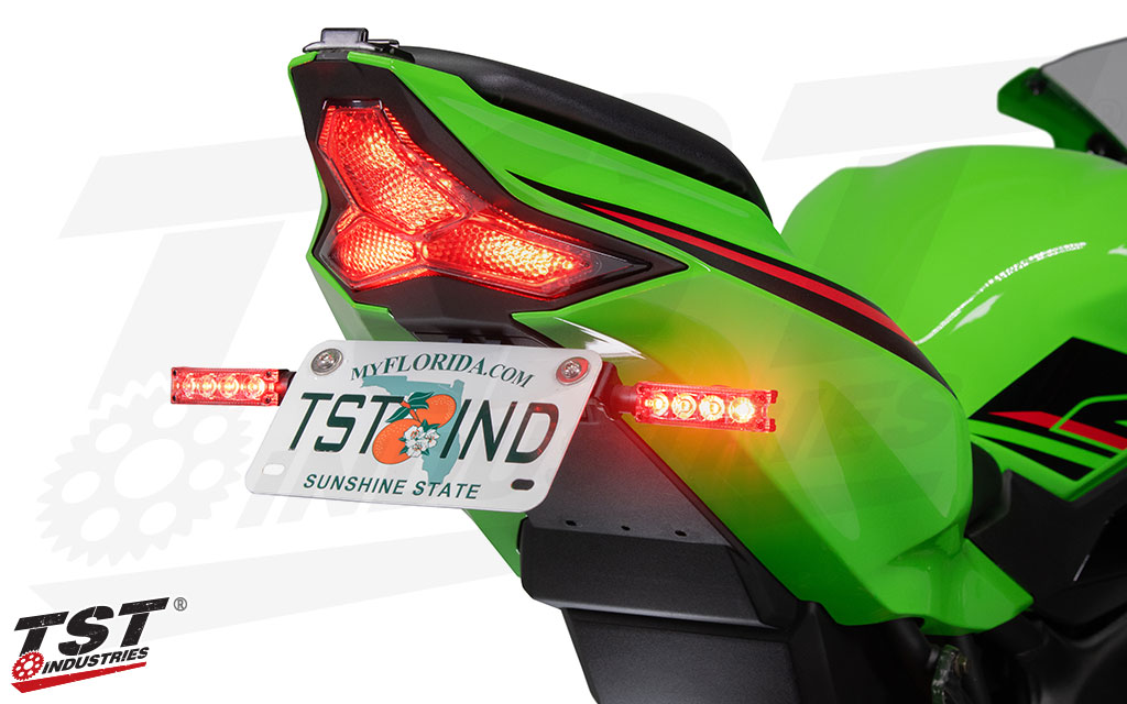 Full light output upon brake activation can be paired with your existing brake light for extra light.