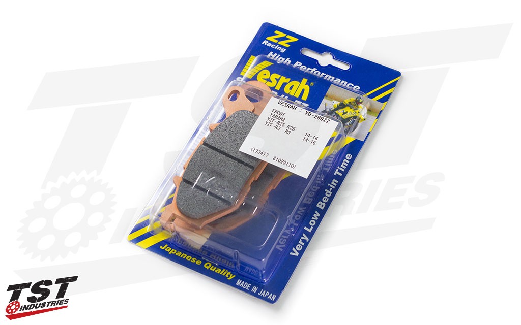 Vesrah RJL ZZ Front Race Brake Pads for the Yamaha YZF-R3 2015+ and MT-03 2020+.