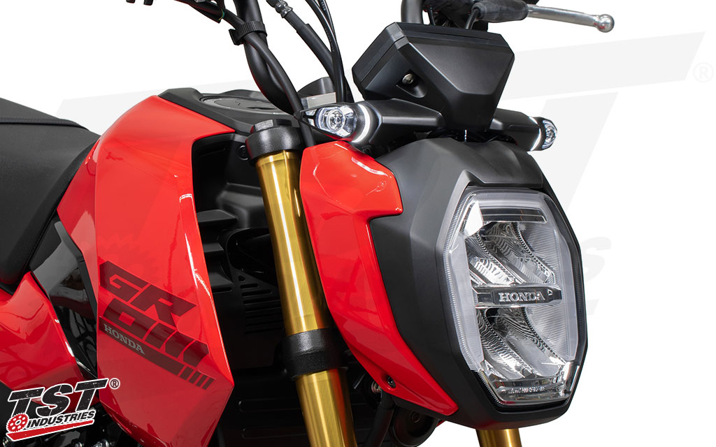 Provides 9mm of additional space between the mounting surface and the illuminated base of the MECH turn signals.