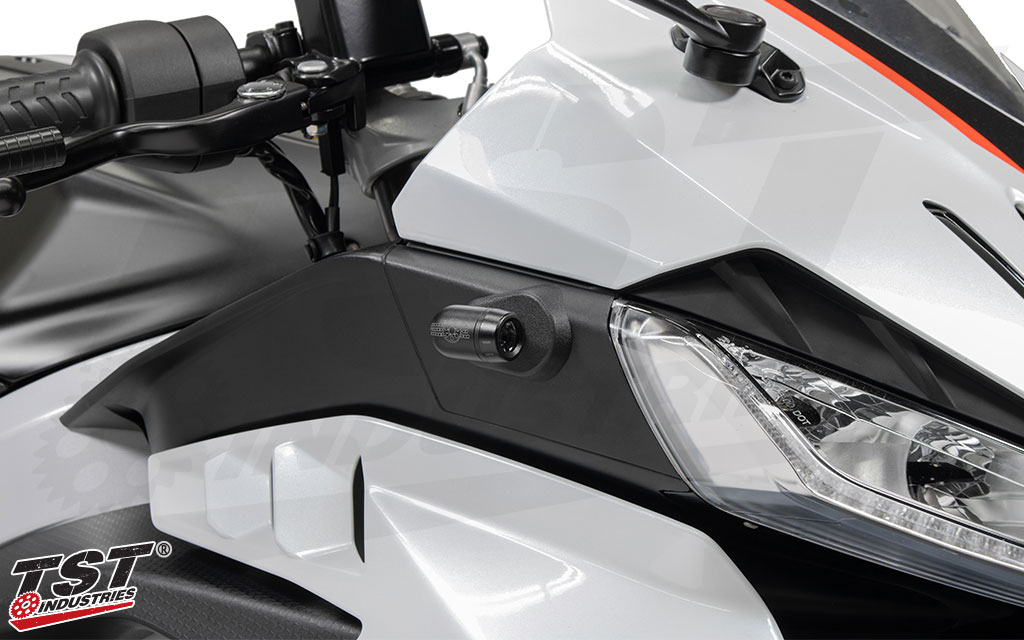 Securely mount your aftermarket front turn signals on your Aprilia RS 457.