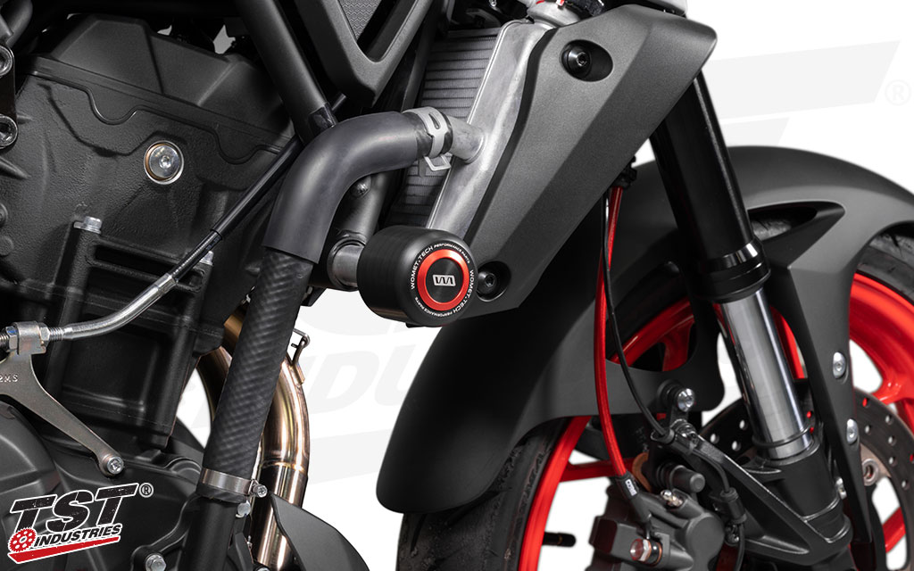 Help protect your Yamaha MT-03 by installing the Womet-Tech Frame Sliders from TST Industries.