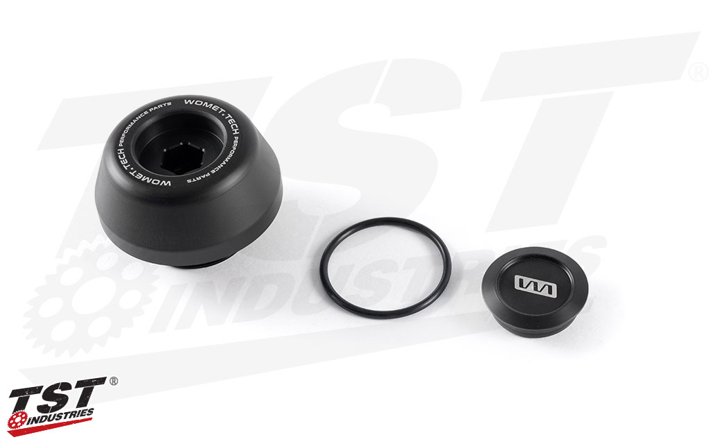 The durable Derlin slider aids in engine protection on your Yamaha FZ-07 / MT-07, XSR700, or YZF-R7.