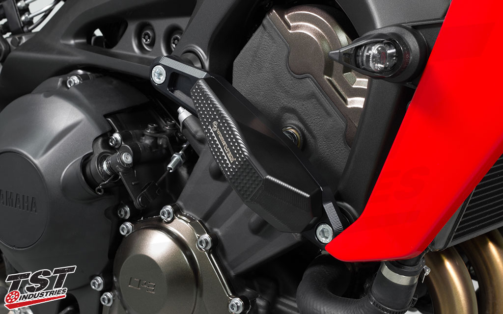 Womet-Tech Evos Edition Frame Slider Crash Protection for the Yamaha FZ-09 / MT-09 and XSR900.