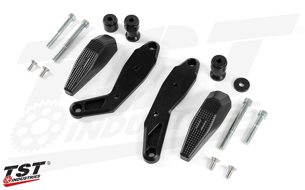 Components of the Womet-Tech Evos Edition Frame Sliders.
