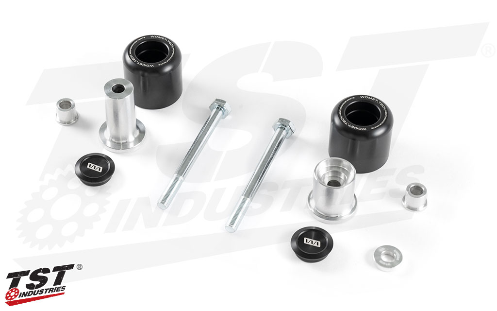 What's included in the 2019+ Kawasaki ZX6R Womet-Tech Frame Slider kit.