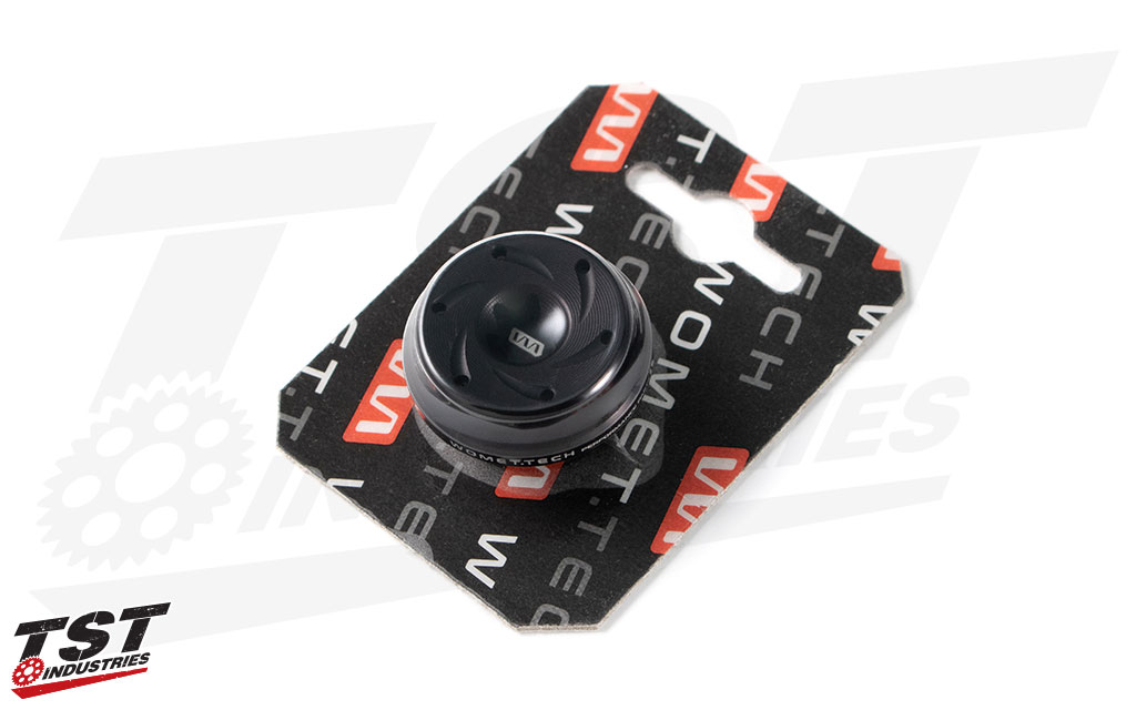 Black anodized Womet-Tech Oil Filler Cap M24.