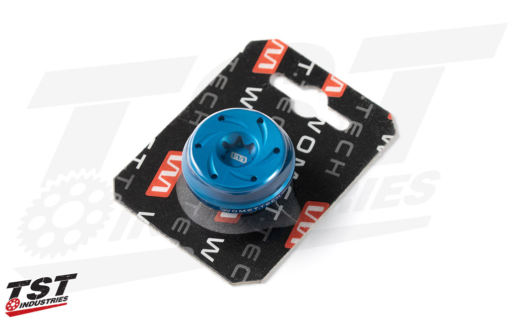 Blue anodized Womet-Tech Oil Filler Cap M20x1.5