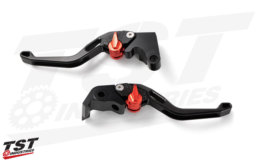 Two finger (shorty) lever length aids in riding performance and durability during a crash or fall.