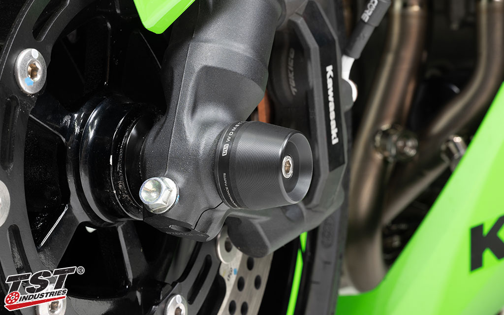 Easy installation for added protection of the Kawasaki fork bottoms, rotors, and more.