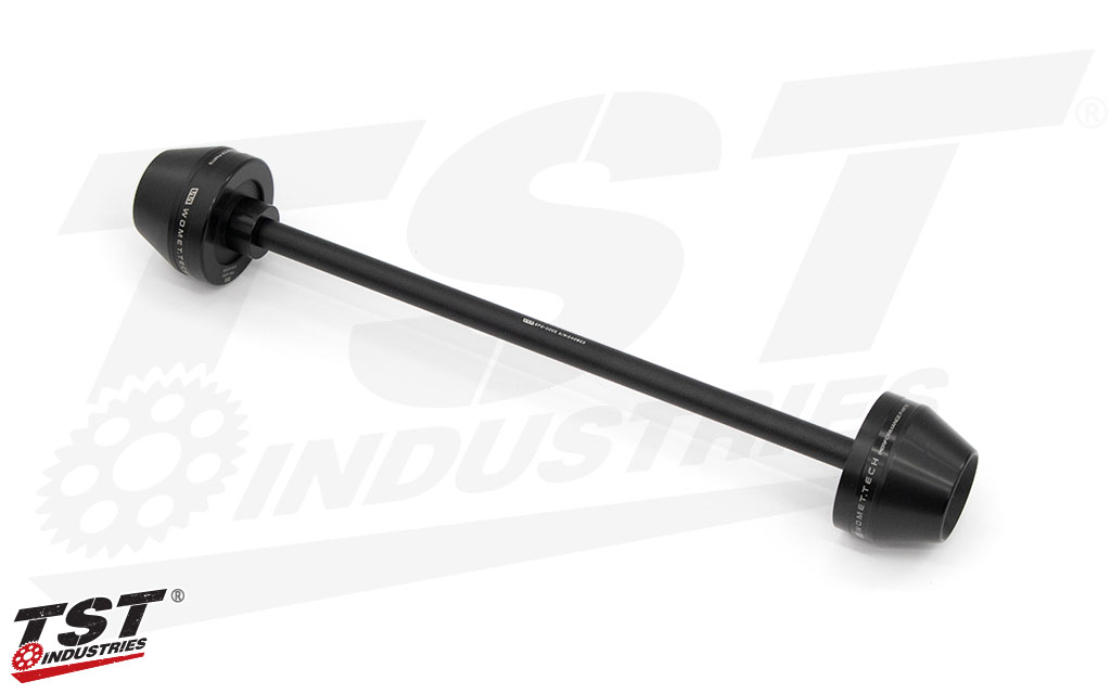 Womet-Tech Fork Sliders protect the KYB fork bottoms, rotors, and surrounding components.