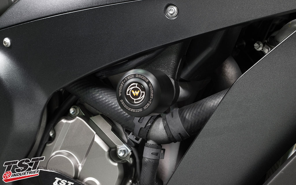 Easy no-cut installation protects your ZX-10R without the need to cut fairings.