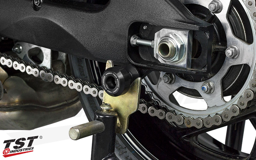 Spool sliders are made of delrin and feature an oversized spool design for added swingarm protection.