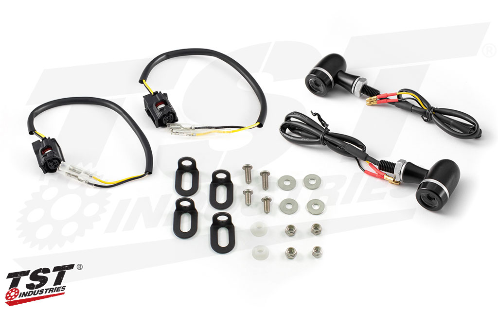TST Low Mount LED Rear Turn Signal Kit for Yamaha YZF-R7 2022+ - ECHO signals shown.