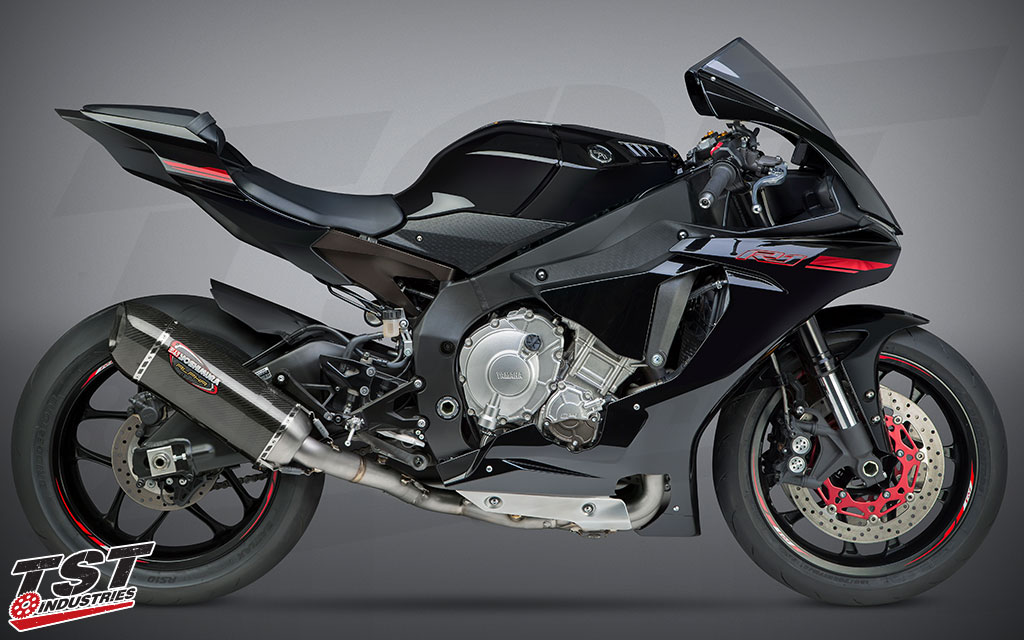 Yoshimura Race Series Alpha Titanium system install on the 2015+ Yamaha YZF-R1.