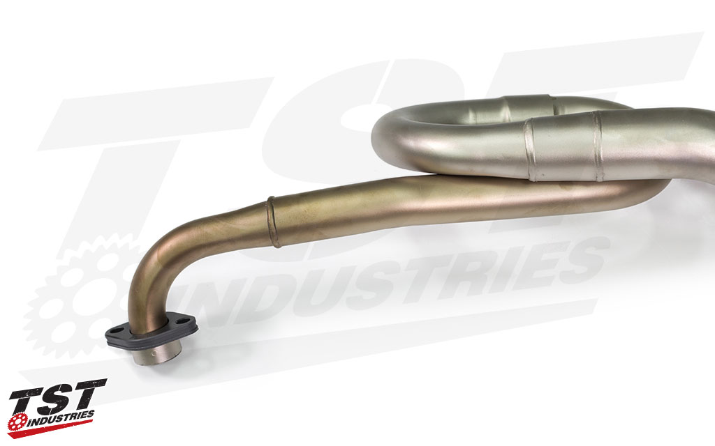 Stainless steel headers featuring Yoshimura's Works finish.