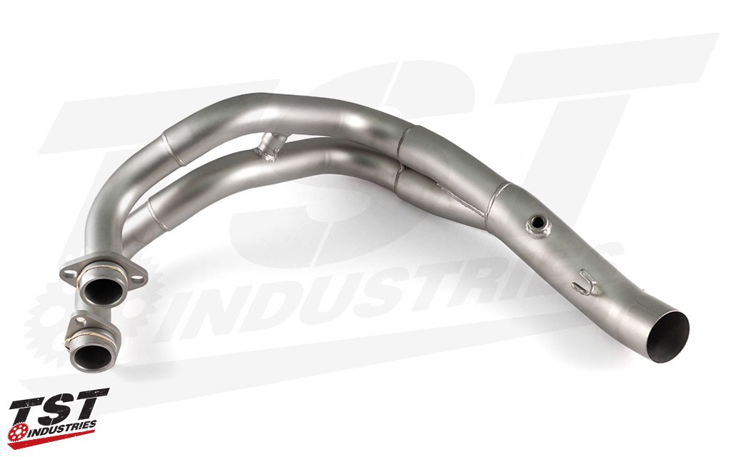 Satin Works finish undergoes unique color transition after initial heat cycles that resembles high end titanium exhausts.