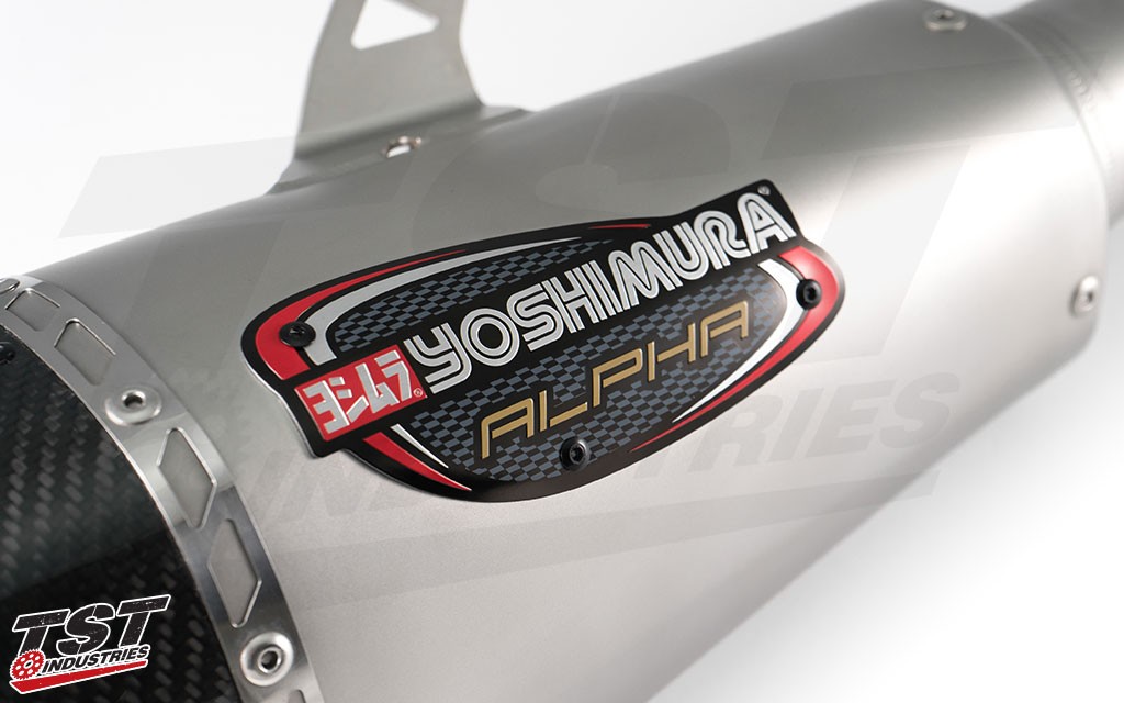 Yoshimura branding on the exhaust canister.