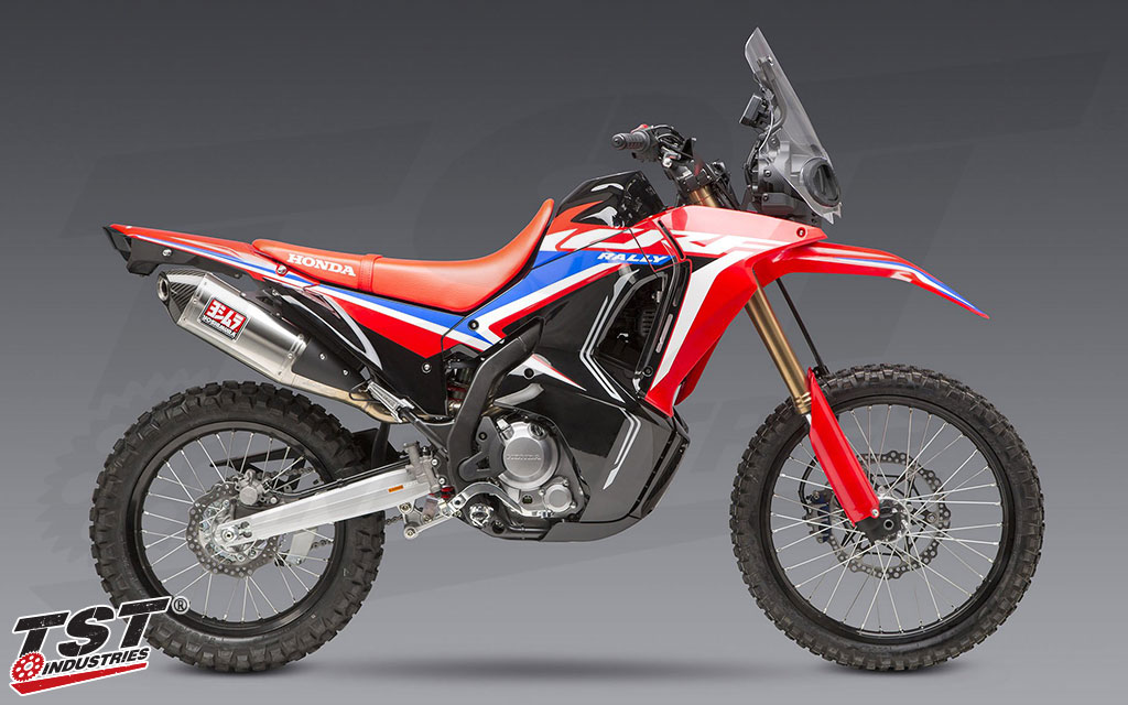 Upgrade your Honda CRF300L / Rally with the RS-4 Slip-On Exhaust from Yoshimura.
