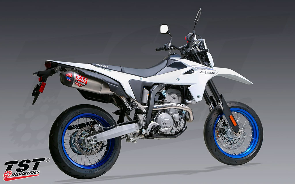 Upgrade your Suzuki DR-Z4 with Yoshimura's signature sound, style, and performance.
